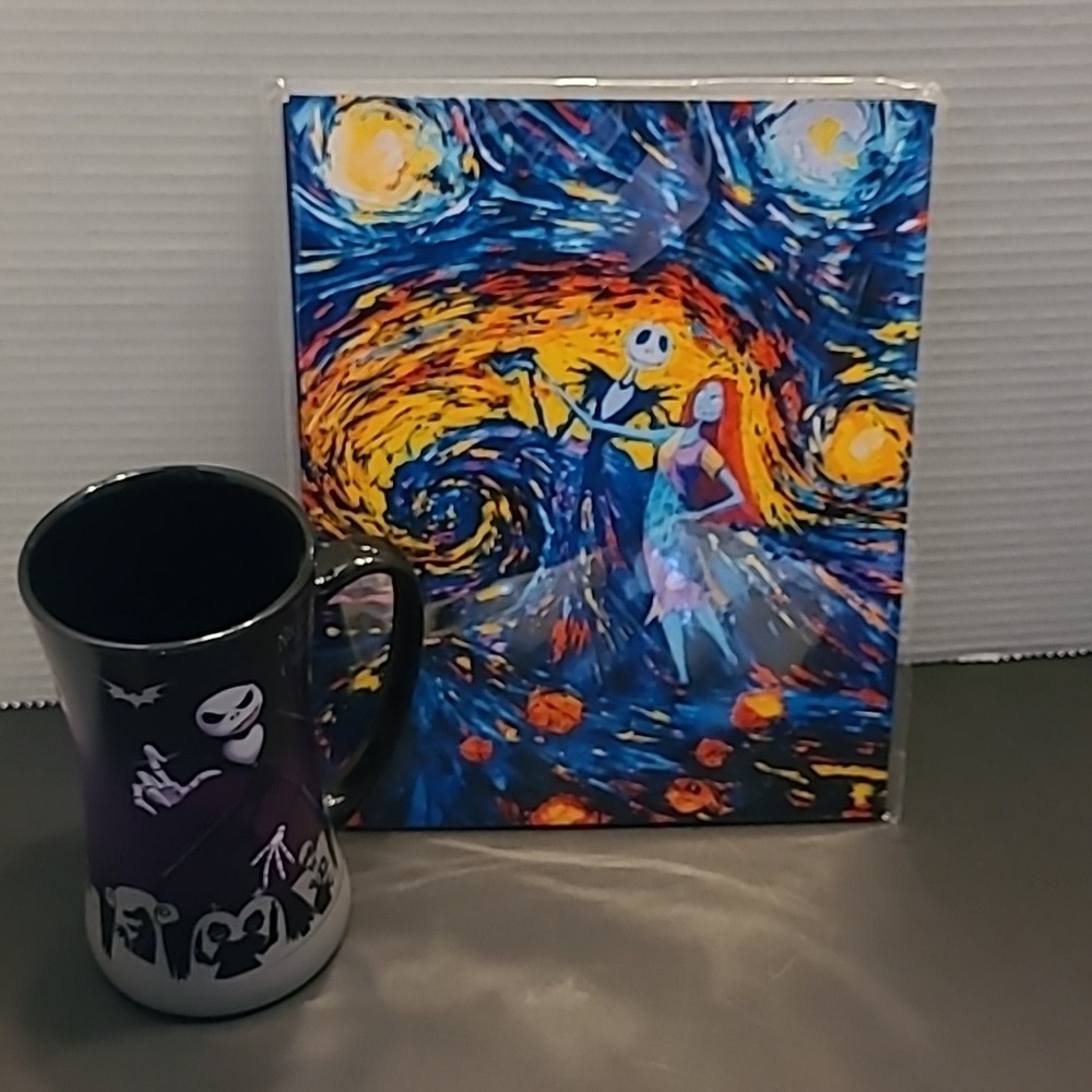 💀Nightmare before christmas LG cetamic mug & 8x10 canvas collectables